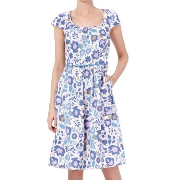 Boden Dresses & Skirts - Boden Knee Length Floral Cap Sleeve Dress Size 14R